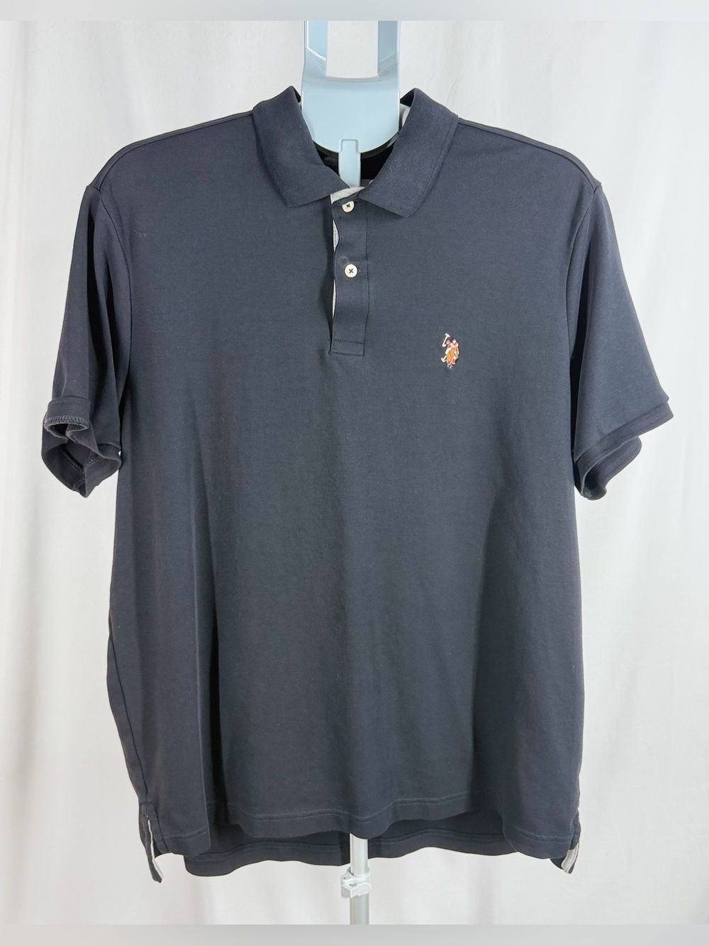 U.S. Polo Assn. Shirt Mens XL Black Short Sleeve Luxury Feel Cotton Polo Logo